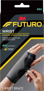 FUTURO Comfort Stabilizing Wrist Brace, Helps Support Sprains, Strains, and Symptoms of Carpal Tunnel Syndrome, One Size