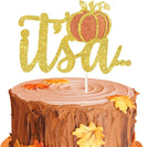 Pumpkin It’s a…Cake Topper for Fall Baby Shower Gender Reveal Party Decorations Autumn Pumpkin Baby Announcement Supplies