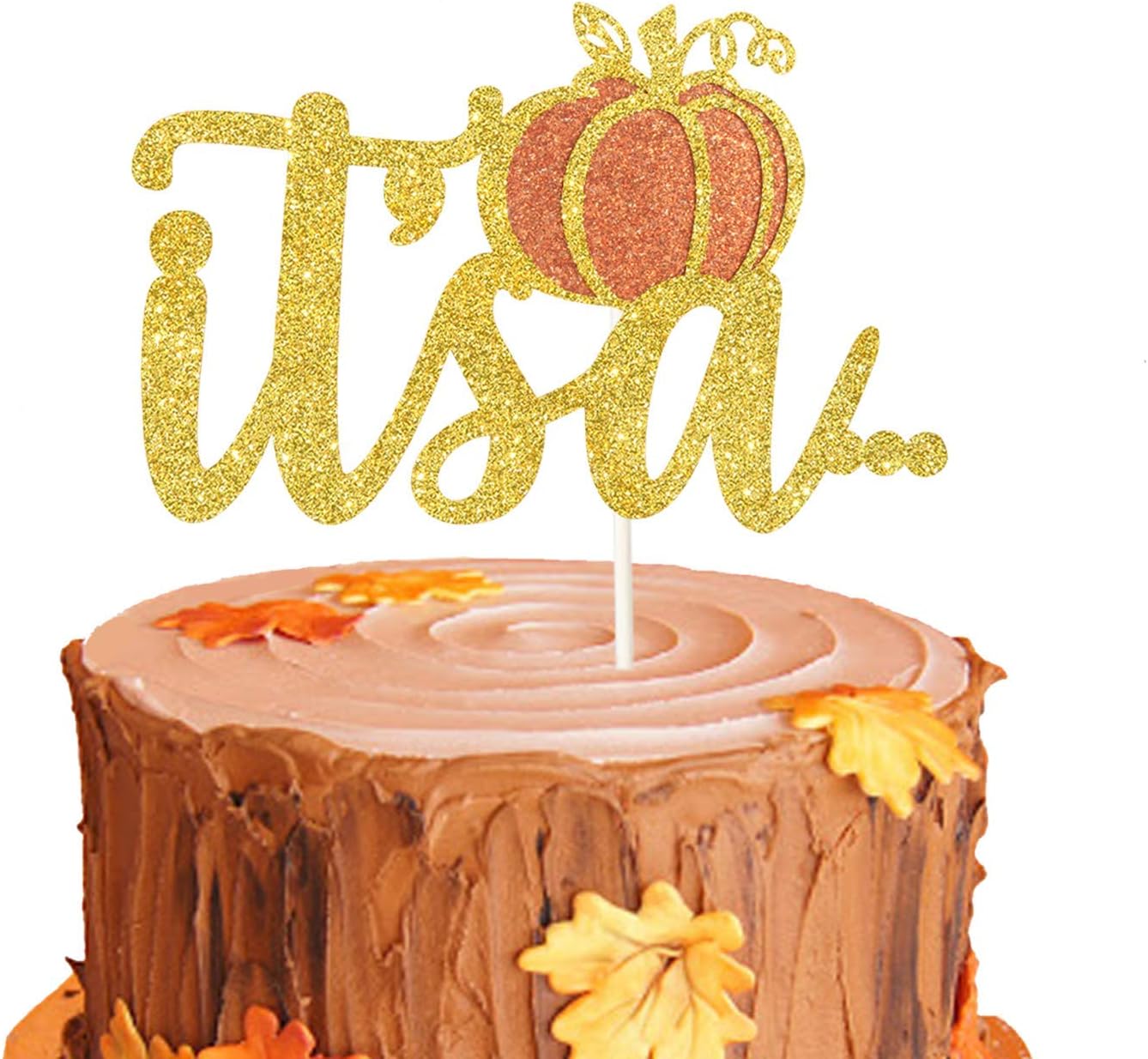 Pumpkin It’s a…Cake Topper for Fall Baby Shower Gender Reveal Party Decorations Autumn Pumpkin Baby Announcement Supplies