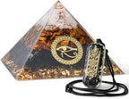 3.8" Large Orgone Pyramid, Chakra Pyramid Natural Quartz Positive Energy Generator with Orgone Pendant for Chakra Balance, Reiki Meditaion