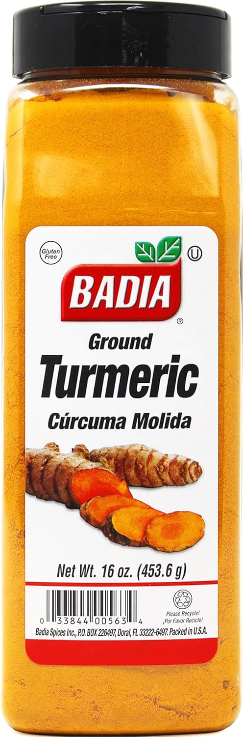 Badia Ground Turmeric Powder, 16 oz - Premium Curcuma Seasoning for Cooking, Golden Flavor & Rich Aroma
