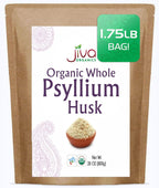 Jiva Organics Whole Psyllium Husk (Isabgol) 1.75 LB (28 Oz) Jumbo Bag - Non-GMO, Unflavored - Keto Friendly, Soluble Fiber