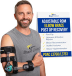 ROM Hinged Elbow Brace - Adjustable Range of Motion for Post-Op Recovery, Tendon & Ligament Repair, Fracture Support - PDAC L3760/L3761 (Left Arm)
