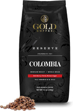 Gold Coffee Co. Premium Colombia Huila, Medium Roast - Whole Bean 100% Colombian Coffee - Notes of Caramel, Brown Sugar, Green Apple, 12 Oz
