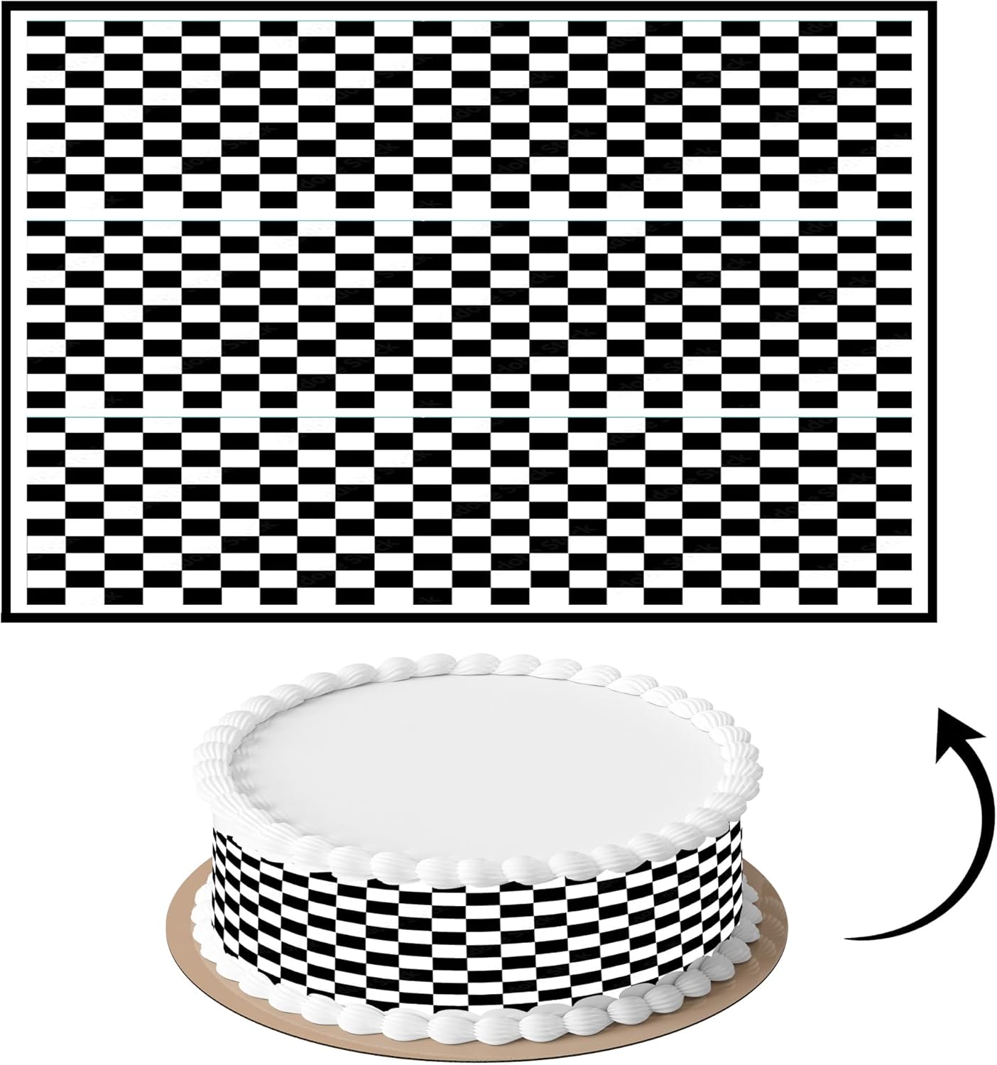 3 pcs Racing Cake Strips Edible birthday cake strips, cake side borders, Icing Sheets 2.7X11.8