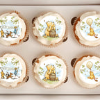 Pooh Bear Cupcake Toppers, Pooh Bear Cake Topper, Pooh Bear Baby Shower, Edible Cupcake Topper, Edible image cupcake toppers set of 12-2.5'' rounds