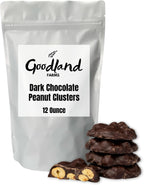 Goodland Farms Dark Chocolate Peanut Clusters | 12 Ounce Bag | Fresh Roasted Peanuts Coated in Rich Smooth Dark Chocolate