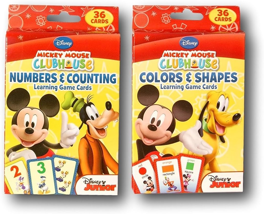 Disney Mickey Mouse Clubhouse Flash Cards Set - Featuring number recognition, counting skills, basic shapes, & colors! Designed For Your Pre-K/Kinder Child In Mind!