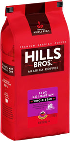 Hills Bros. Colombian Whole Bean Coffee – Rich and Bold Premium Arabica Coffee Beans – Orthodox Union Kosher – Medium Roast, Fresh Grind for Best Aroma & Taste – Colombian, 1 Pack of 32oz
