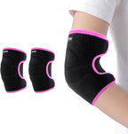 Kids Elbow Brace Arm Sleeve, Adjustable Sport Elbow Protector Breathable Elbow Sleeve with Double Magic Stick Compression Elbow Sleeve Elbow Support for Tennis Football Cycling Golf Basketball