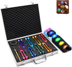 Chakra Tuning Fork Set with Crystals, Weighted Tuning Forks for Sound Therapy, DNA Repair, Meditation, Reiki, Includes Activator, 7 Chakra Tools for Yoga Spiritual Healing
