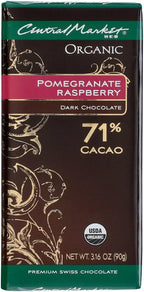 Central Market Organic 71% Cacao Pomegranate Raspberry Dark Chocolate Bar 3.16 oz 4 Bars