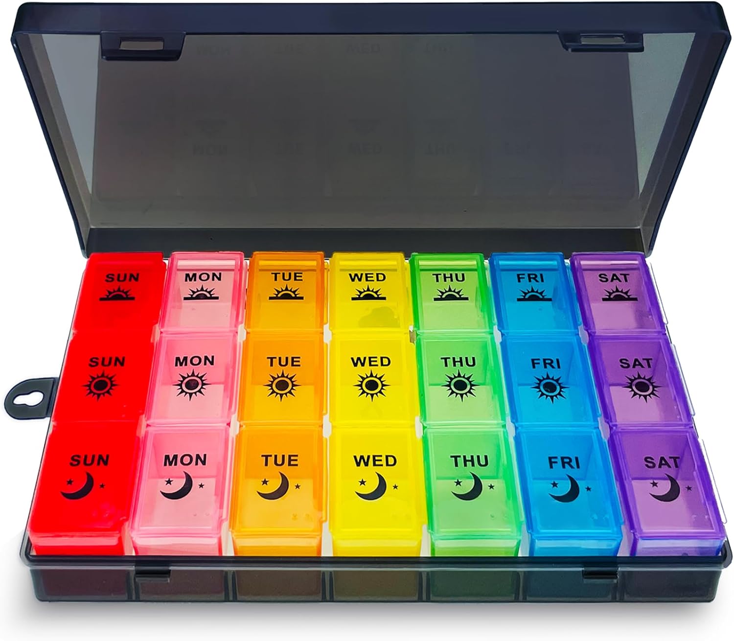 ZVZM Pill Organiser, Large Tablet Organiser, Weekly Pill Box 7 Day 3 Times a Day, Medication Organizer, Medicine Storage Box with Dust-Proof Container for Fish Oil/Vitamin.