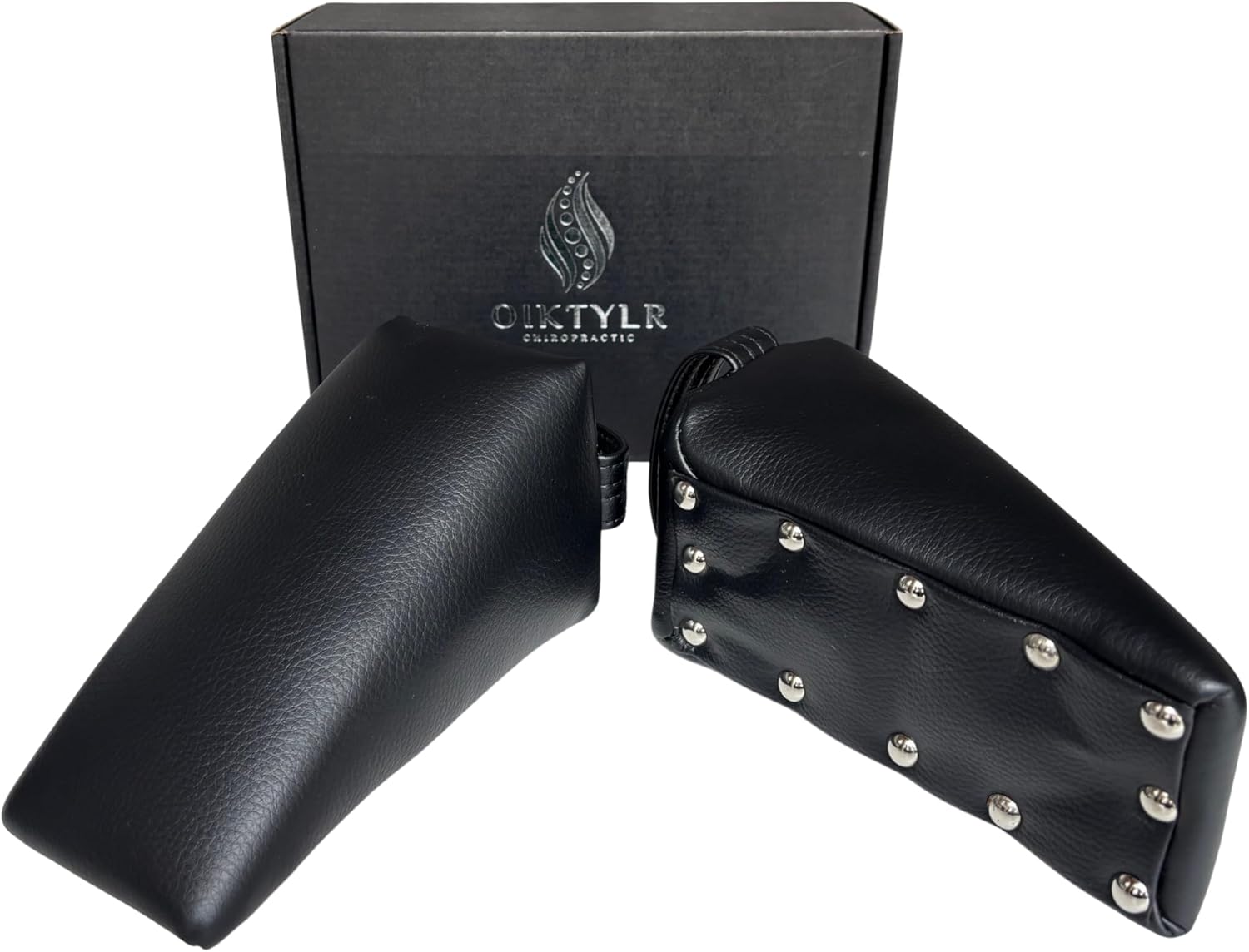 Oiktylr SOT Blocks Chiropractic, Soft & Comfortable Pelvic Blocks Wedges - Elastic Support Sponge - Dejarnette Style Pelvic Sacral Blocks, Chiropractor Wedges Blocks Set for HIPS (Glossy Black)