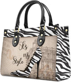 Personalized Leather Handbags for Women - Fashion Casual Shoulder Tote Bag - Gifts for Women Mom Grandma