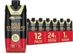 Optimum Nutrition Gold Standard Protein Shake, 24g Protein, Ready to Drink Protein Shake, Gluten Free, Vitamin C for Immune Support, Vanilla, 11 Fl Oz, 12 Count (Pack of 1) (Packaging May Vary)