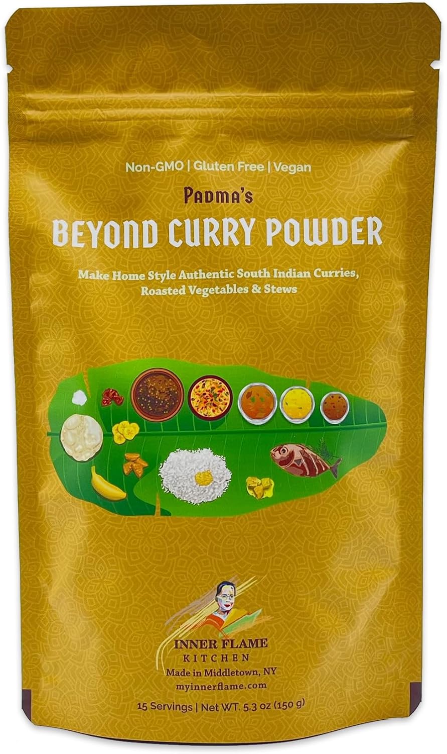 Inner Flame Beyond Curry Powder For Authentic Home Style South Indian Curries (Blend of 12 Spices) 150g | 100% Natural | VEGAN, GLUTEN FREE & NON-GMO. Indian Spice.