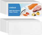 Ultra Absorbent Kitchen Paper Towels,Natural Wood Pulp Strong Absorbent Sheets for Fruits,Vegetables,Seafood,Raw Meat,Quickly Soak Up Moisture and Juices Keep Cleaner and Drier