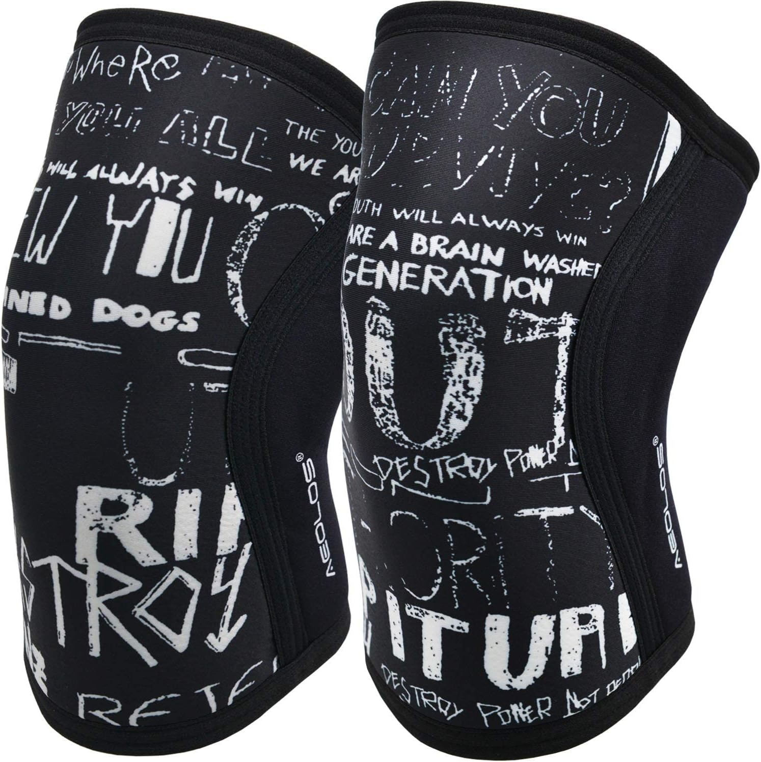 AEOLOS Knee Sleeves (1 Pair)，7mm Compression Knee Braces for Heavy-Lifting,Squats,Gym and Other Sports