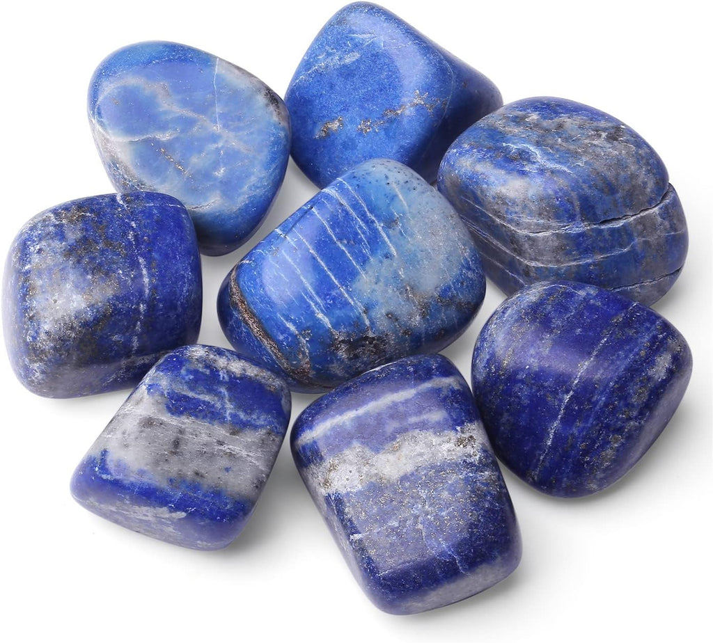 Lapis Lazuli Tumbled Polished Natural Healing Crystals Stones Bulk Stones Crystal for Energy Reiki Tumbling Cabbing Balancing Decoration Gemstones Crystal Healing Meditation Therapy Gift