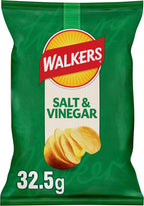 Walkers Salt and Vinegar Crisps, 32.5 g (Case of 32)