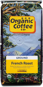 Organic Coffee Co. French Roast Ground Coffee 12 Ounce Dark Roast USDA Organic