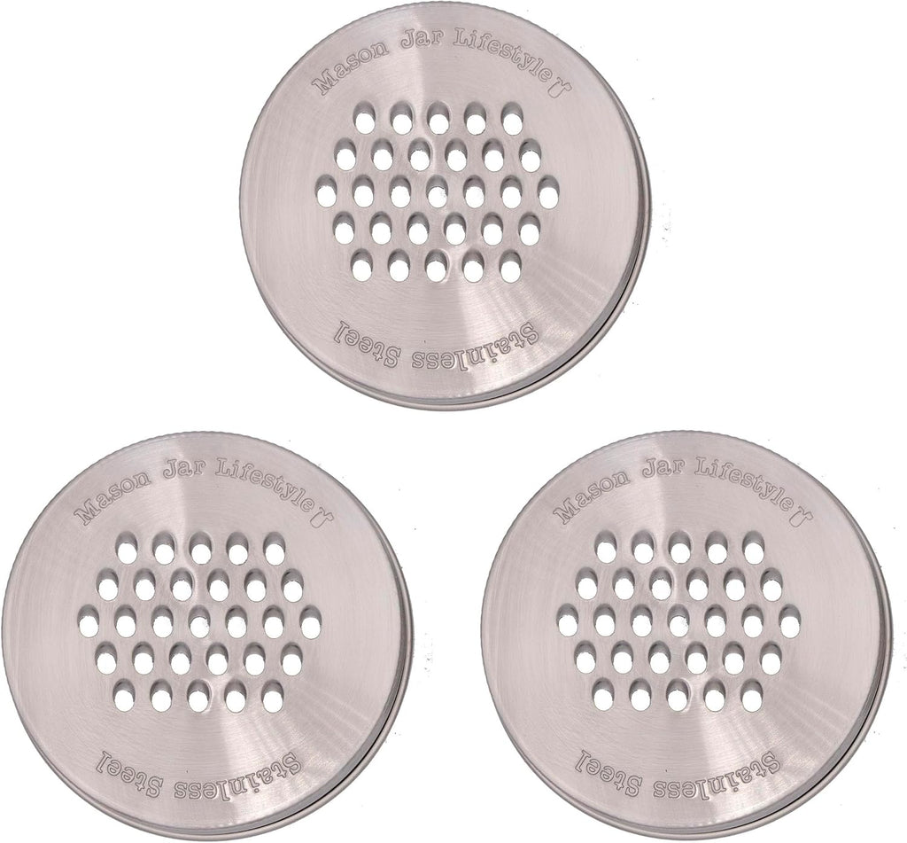 Mason Jar Lifestyle Grater/Shredder Lid for Wide Mouth Jars (3 Pack)