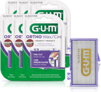 GUM Orthodontic Wax for Braces and Dental Devices - Soothing Dental Wax with Vitamin E- Clear Color - Unflavored (Pack of 6)