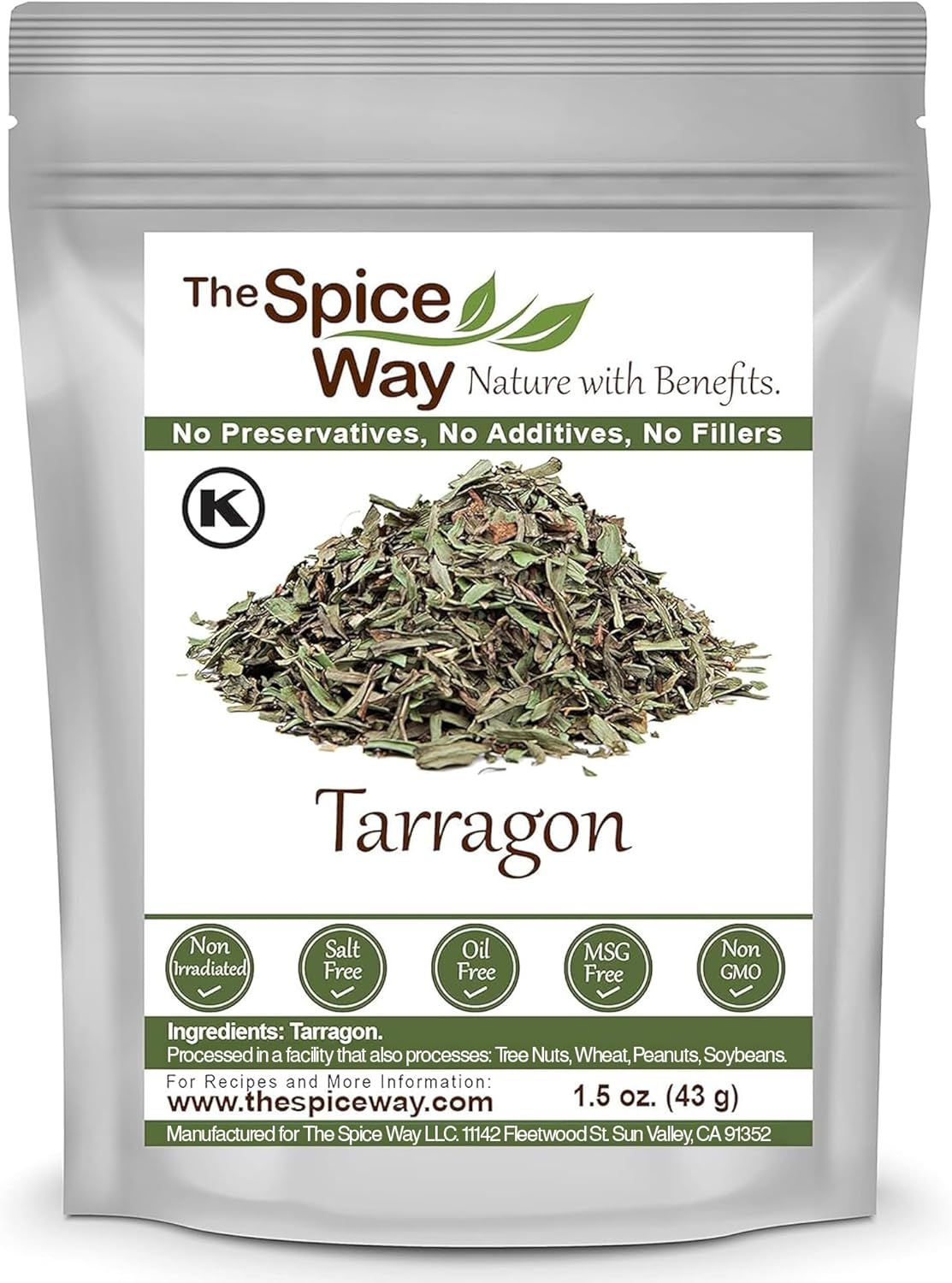 The Spice Way Tarragon Leaves - (1.5 oz) dried herb good for French cooking sauce