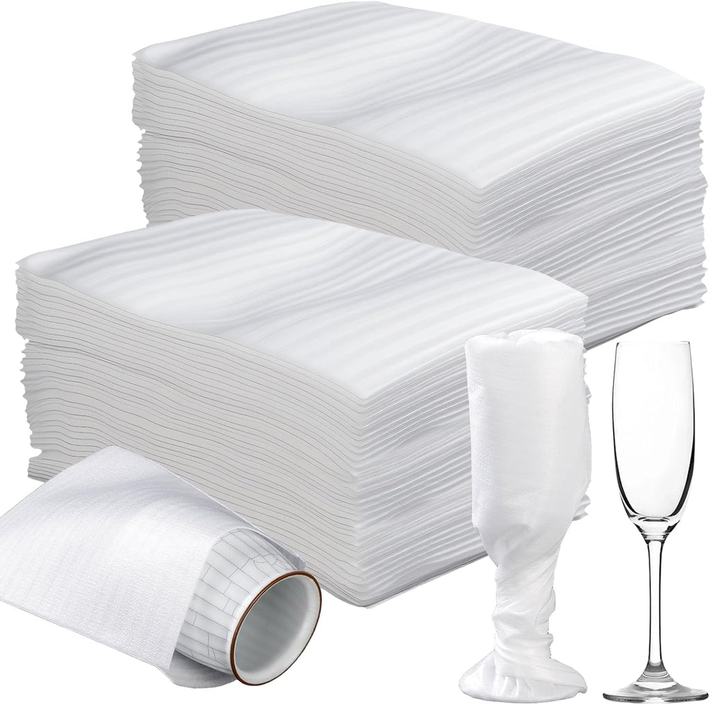 100 Pack Foam Pouches 8x12 Inch, cushion foam pouh Protecting for Packing, Foam Packing pouches Protecting mug, Cup, Glasses, China, and Dishes, Dishes Packing supplies for Moving, Storage, Moving