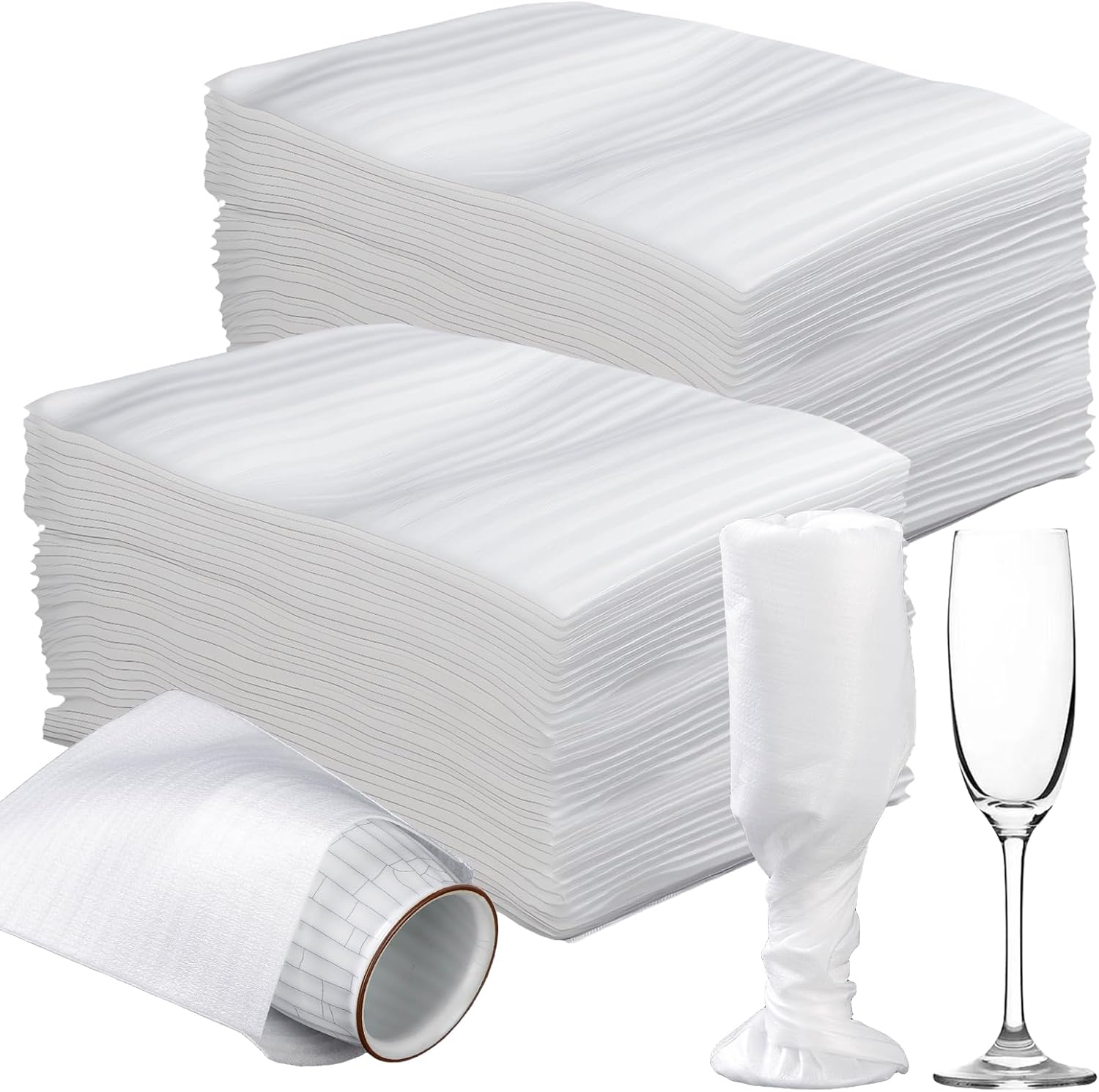 100 Pack Foam Pouches 8x12 Inch, cushion foam pouh Protecting for Packing, Foam Packing pouches Protecting mug, Cup, Glasses, China, and Dishes, Dishes Packing supplies for Moving, Storage, Moving