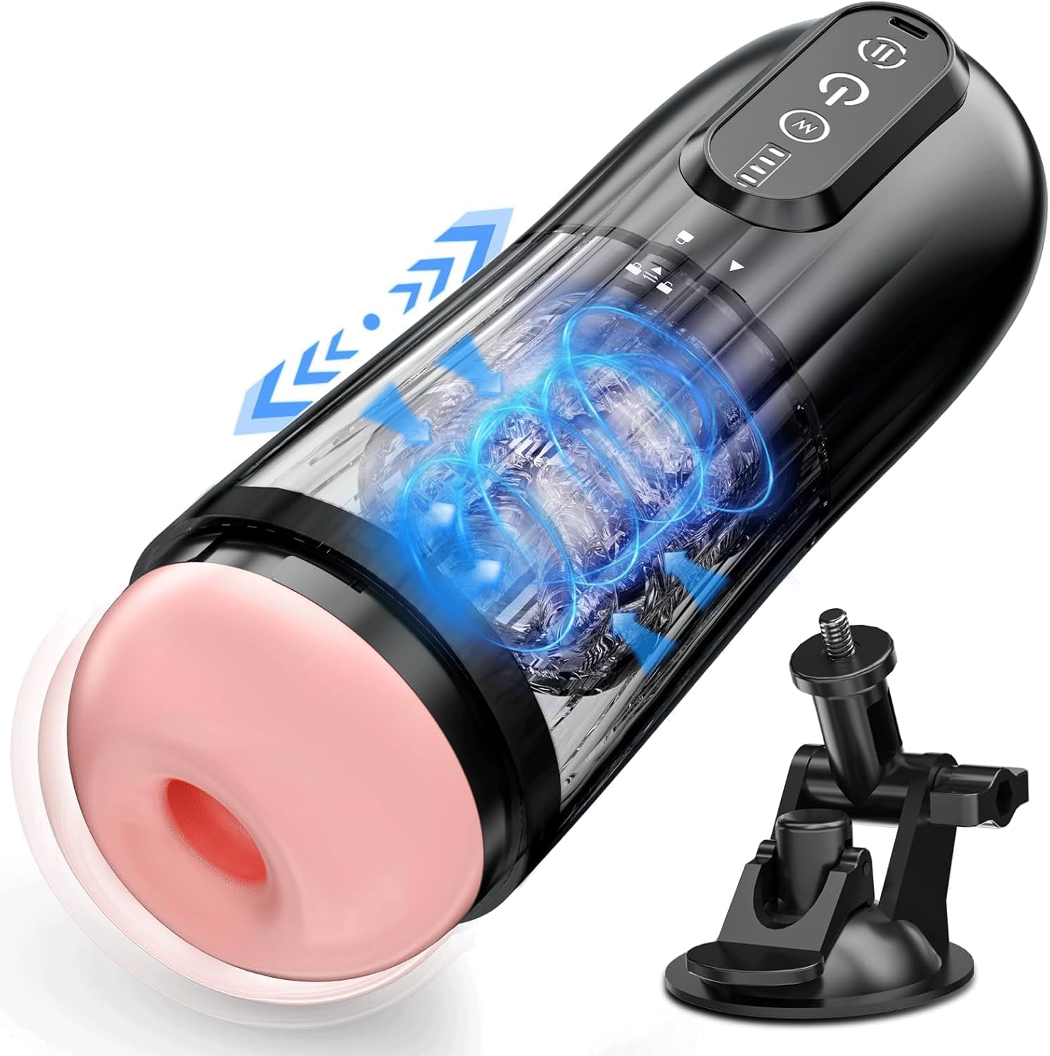 Electric Male Masturbator with 10 Thrusting & Vibrating Modes, Hands-Free Automatic Sex Toy for Men with Suction Cup, Rechargeable Penis Pump