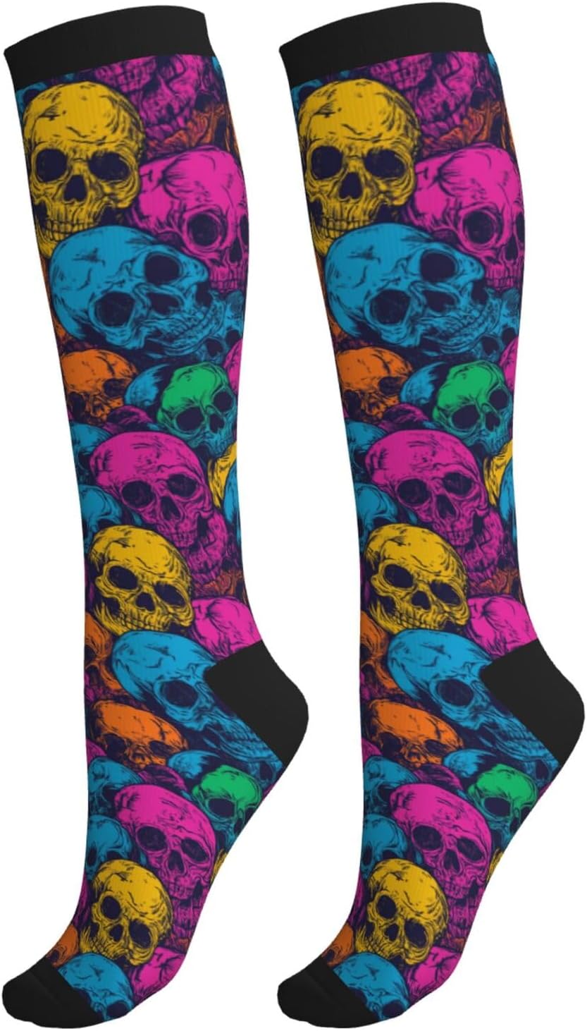 Compression Socks Calf Knee High Support Socks Novelty For Women Men Athletic Running Hiking Nurse