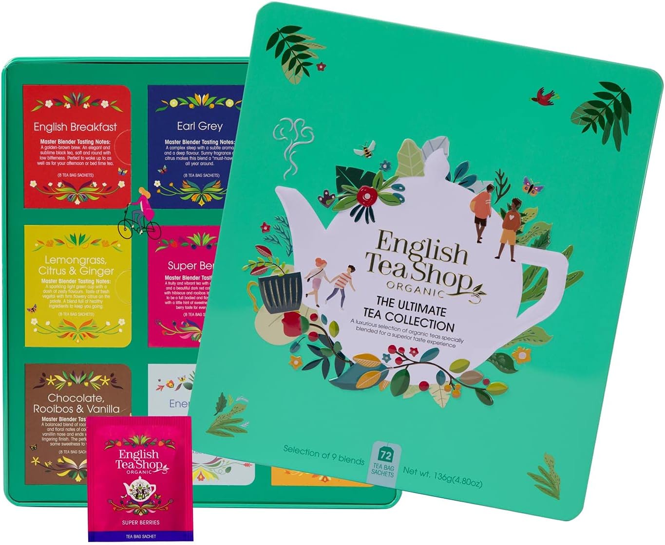 English Tea Shop - Ultimate Tea Collection- Gift Tin - 72 Tea Bags Sachets, 54g