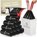 220 Counts 5 Gallon Trash Bag Drawstring Small Trash Bags, Thick Pre-separated Garbage Bags, Trash Bin Liners, Suitable for bathroom, kitchen, bedroom, office (Black)
