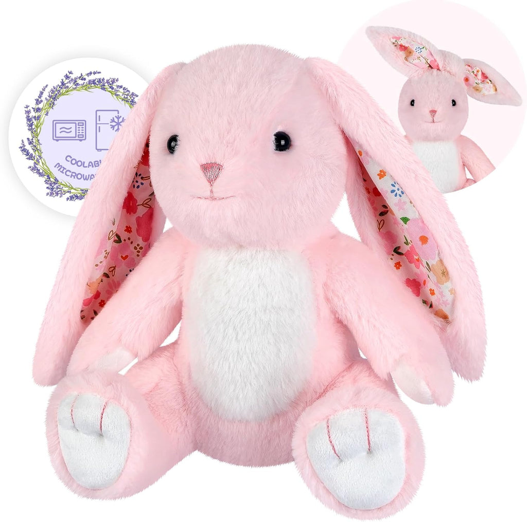 SuzziPals Heatable & Coolable Bunny Stuffed Animal, Microwavable Heating Pad Stuffed Animal for Soothing & Relaxation, Lavender Scented Bunny Plush Toy, Easter Rabbit Gifts for Kids