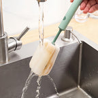 Long-Handle Sponge Cup Brush with Removable Head - Easy-to-Use Cup Cleaning Brush for Insulated Mugs and Glassware