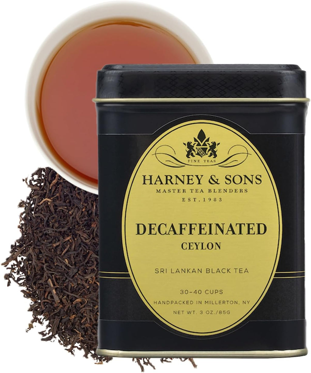 Harney & Sons Fine Teas Decaf Ceylon Black Tea Tin, 3oz Loose Leaf