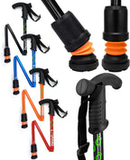 Flexyfoot Shock Absorbing Derby Handled Folding Walking Stick - Improves Safety, Improves Grip, Reduces Shocks & Jarring