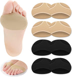 SooGree Metatarsal Pads for Women Ball of Foot Cushions for Shoes 4 Pairs Fabric Metatarsal Pads Pain Relief Forefoot Pads Foot Health Care Prevent Foot Wear (M-2 Pairs Black + 2 Pairs Beige)