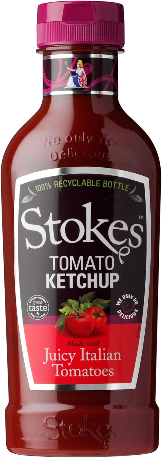 Stokes Real Tomato Ketchup Squeezy | Pack of 3 | 485g | Premium Sun-Ripened Tomato Condiment