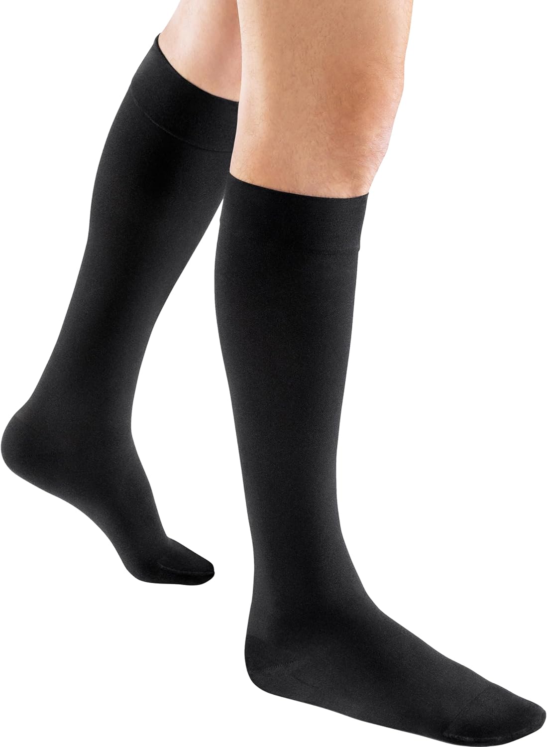 JOBST ACTIVA Opaque 15-20 mmHg Compression Socks for Women and Men, Knee High, Closed Toe, Black, Large