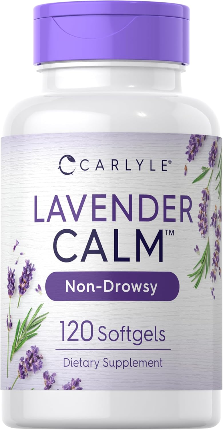 Carlyle Lavender Pills | 80 mg | 120 Softgel Capsules | Calm & Non-Drowsy Formula | Non-GMO & Gluten Free Supplement