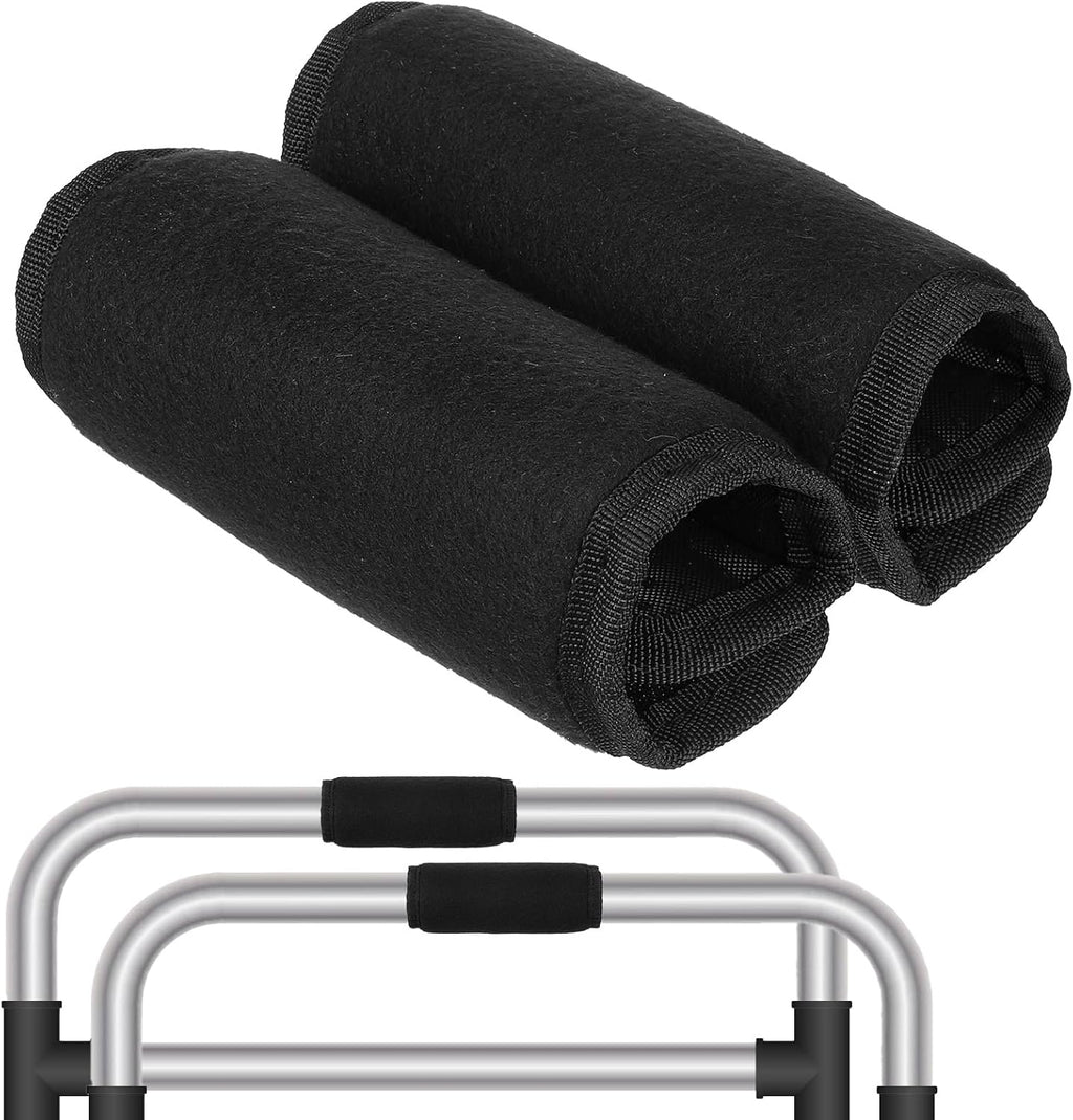 2 Pack Walker Handle Cushions Soft Comfortable Walker Grip Pads Universal Non Slip Rollator Crutch Handle Covers Rolling Wheelchair Grippers Mobility Aid Accessory for Elderly (Black)
