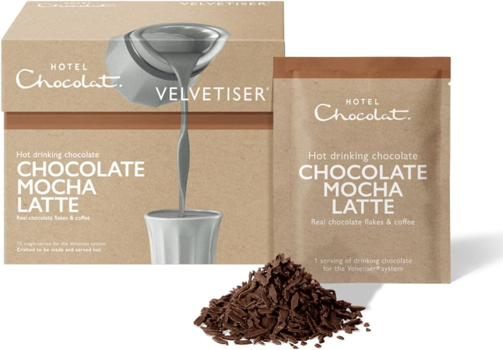 Chocolate Mocha Hot Chocolate Flakes - Rich Gourmet Drinking Chocolate with Real Coffee Flavor - Luxury European Style Hot Cocoa Mix – Hotel Chocolat