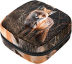 Sanitary Napkin Storage Bag,Period Bag,Pad Bag,Animal Fox Red Forest,Period Pouch