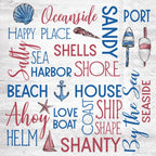 IHR Ideal Home Range Cocktail Napkins Disposable 3-Ply Paper Party Napkin Pack, 5" x 5", Nautical Sentiment, 20-Count