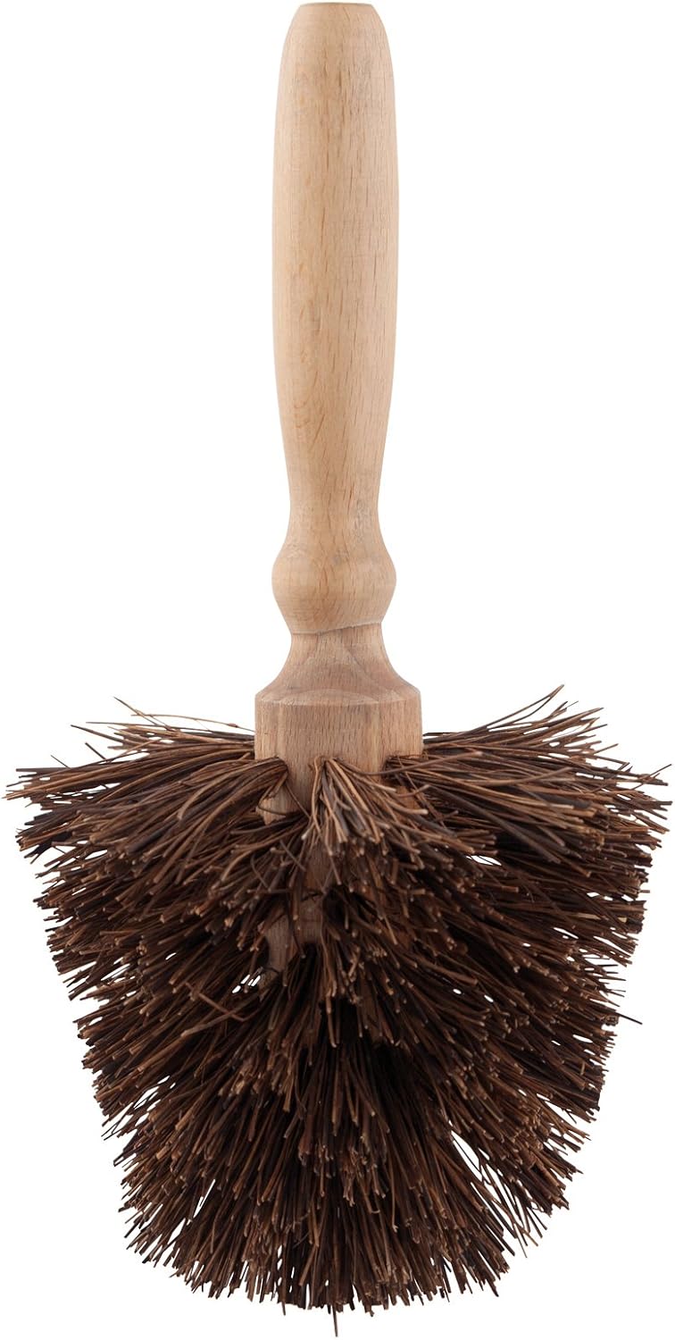 REDECKER Palmyra Fiber Flowerpot Brush with Oiled Beechwood Handle, 9-7/8-Inches - Flower Pot Bristle Brush - Garden Pot Cleaning Brush - Garden Pot Brush