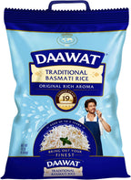 Daawat Traditional Basmati White Rice - Authentic Extra Long Grain Basmati Rice - 10 lb Bag