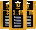 HeadBlade Men's HB6 Refill Shaving Razor Blades - 6 Stainless Steel Blades for No Tugging or Pulling, Shave Less, Works for Face, Body, and Scalp (12 Blades) 3 Pack